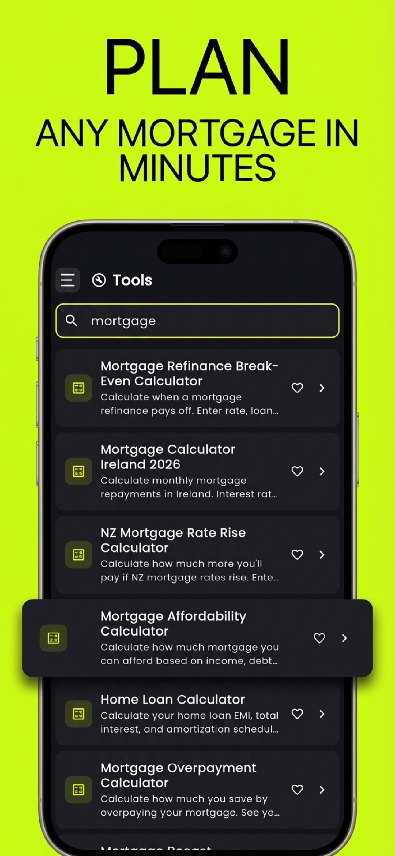 Plan your mortgage, loan, and refinance — affordability + monthly payment