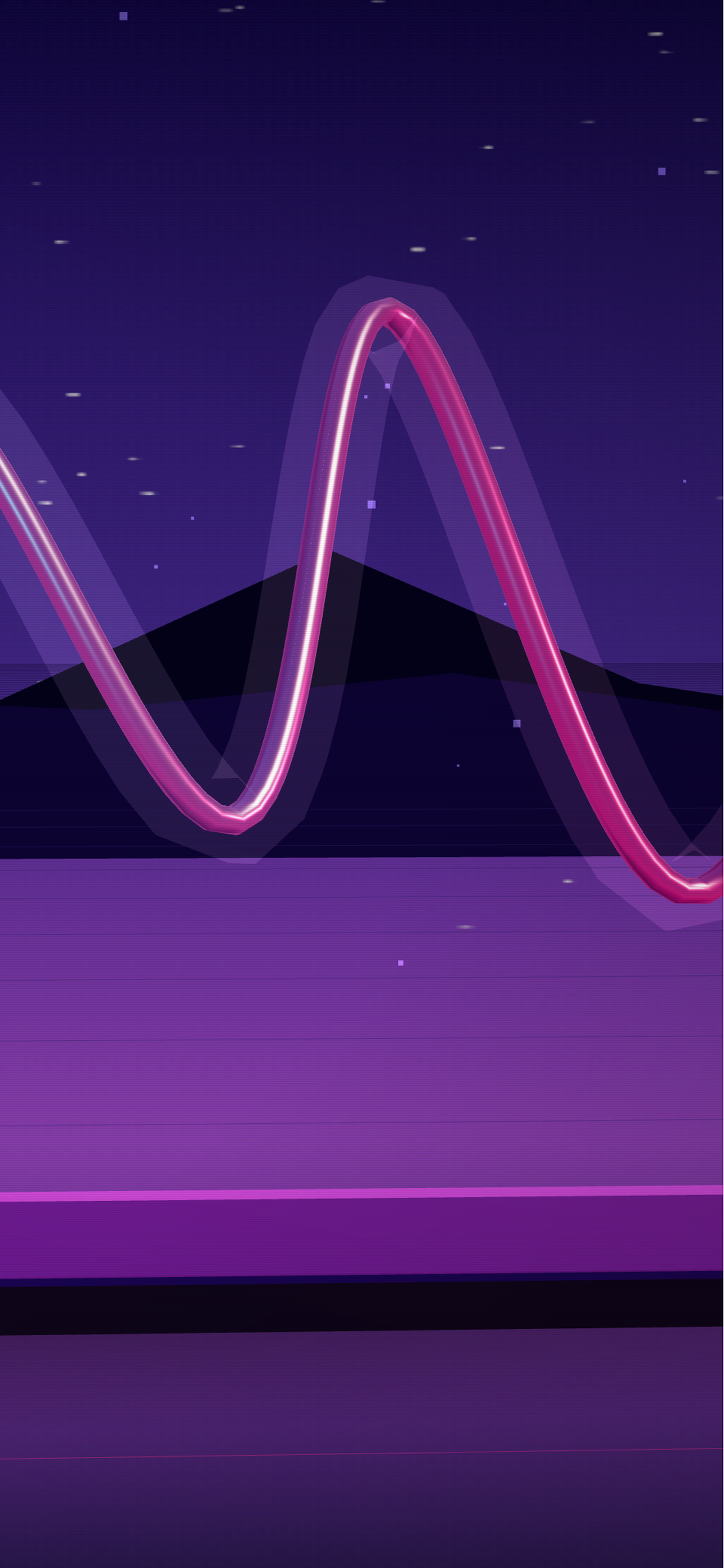 Race your own ghost across six neon worlds
